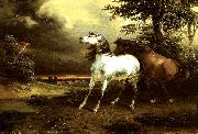 carle vernet chevaux effrayes par l'orage oil painting artist